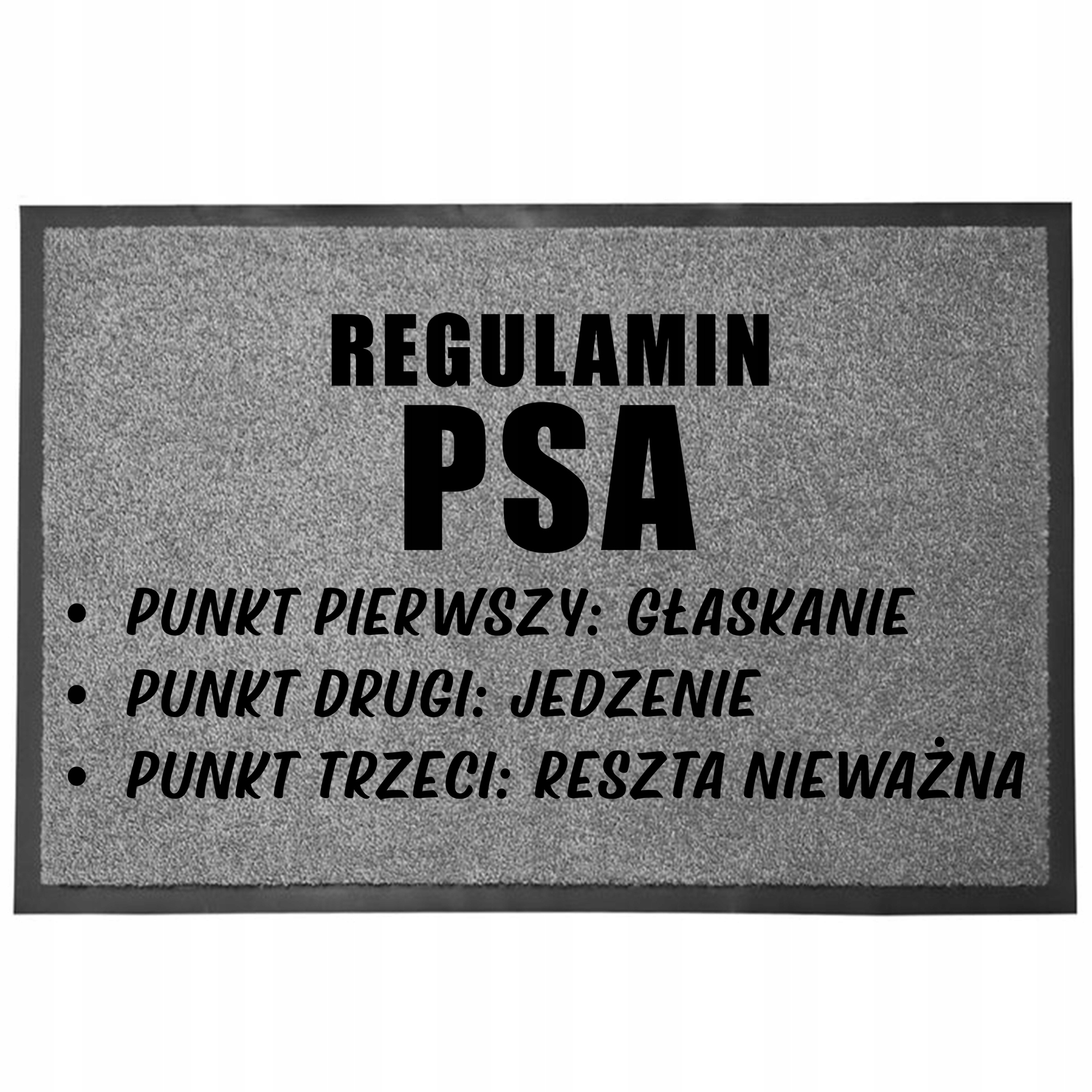 Vstupní Rohožka Šedá 40X60 CM Pod Dveře Humor Zábavná Pravidla Pro Psa