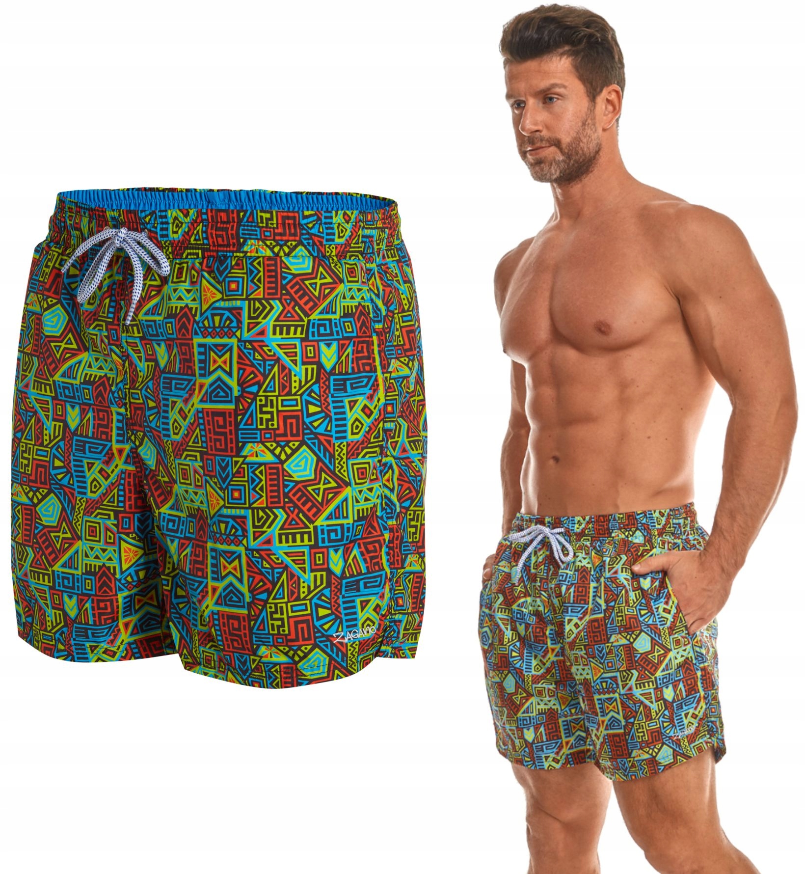 Szorty kąpielowe męskie spodenki sportowe plażowe kolorowe L Zagano Pl