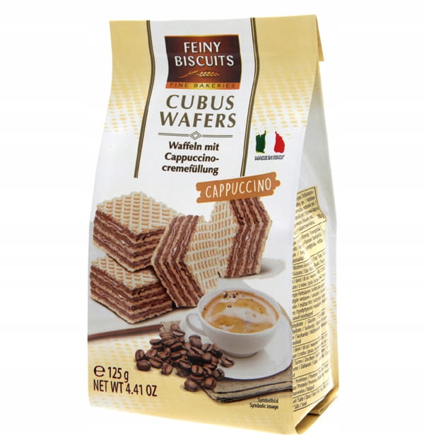 Feiny Biscuits Cubus Wafle z Kremem Cappuccino 125 g — 2