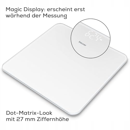 BEURER GS 225 Biała Waga Cyfrowa z Magicznym Wyświetlaczem — miniatura 2