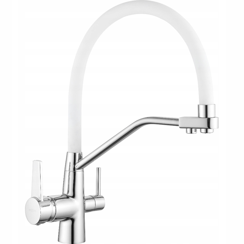 Mexen Duo kuchyňská baterie, Chromovaná/Bílá