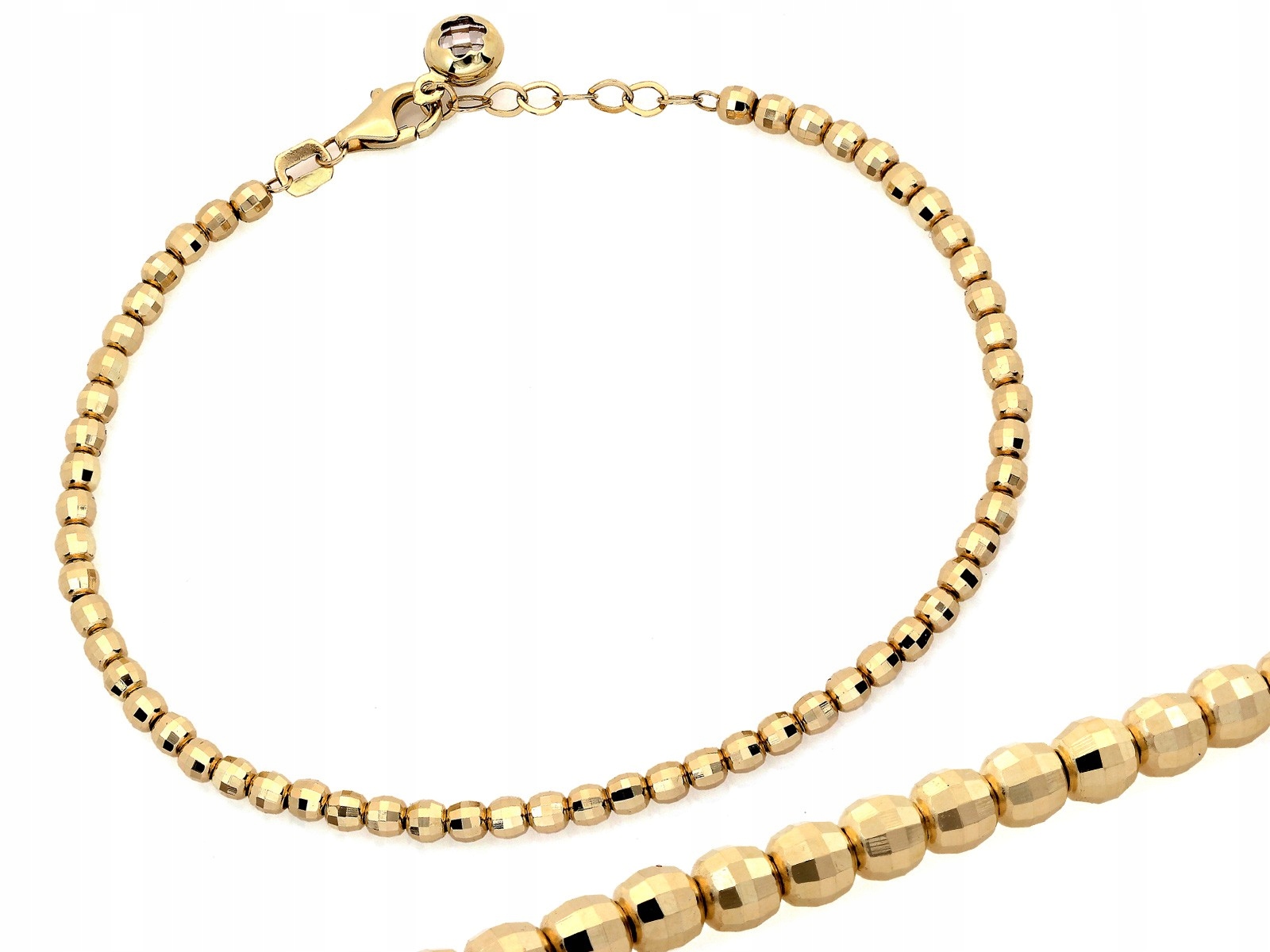 Náramek ze žlutého zlata 585 14k s zirkonem, hmotnost 5.23 g, lesklý