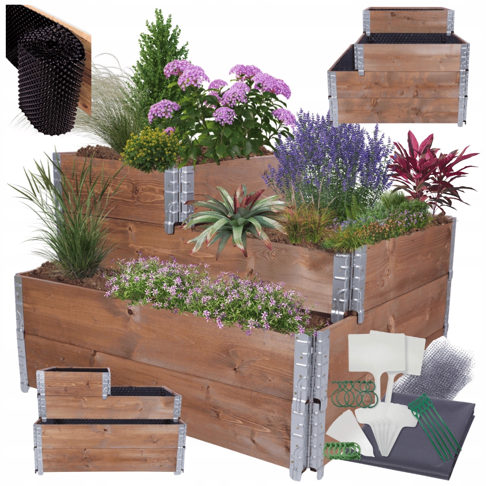 Vyvýšený patrový záhon regulovatelný 60x120x100 impregnace Fólie Kelímky