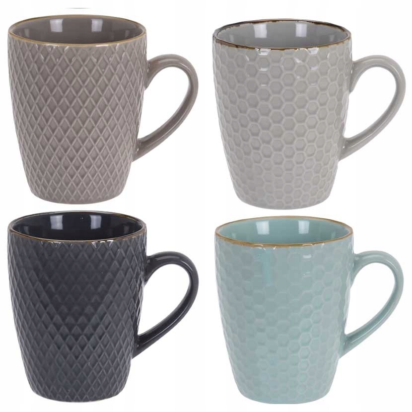 

Komplet 4 Kubków Z Ceramiki W Pastelowych Kolorach