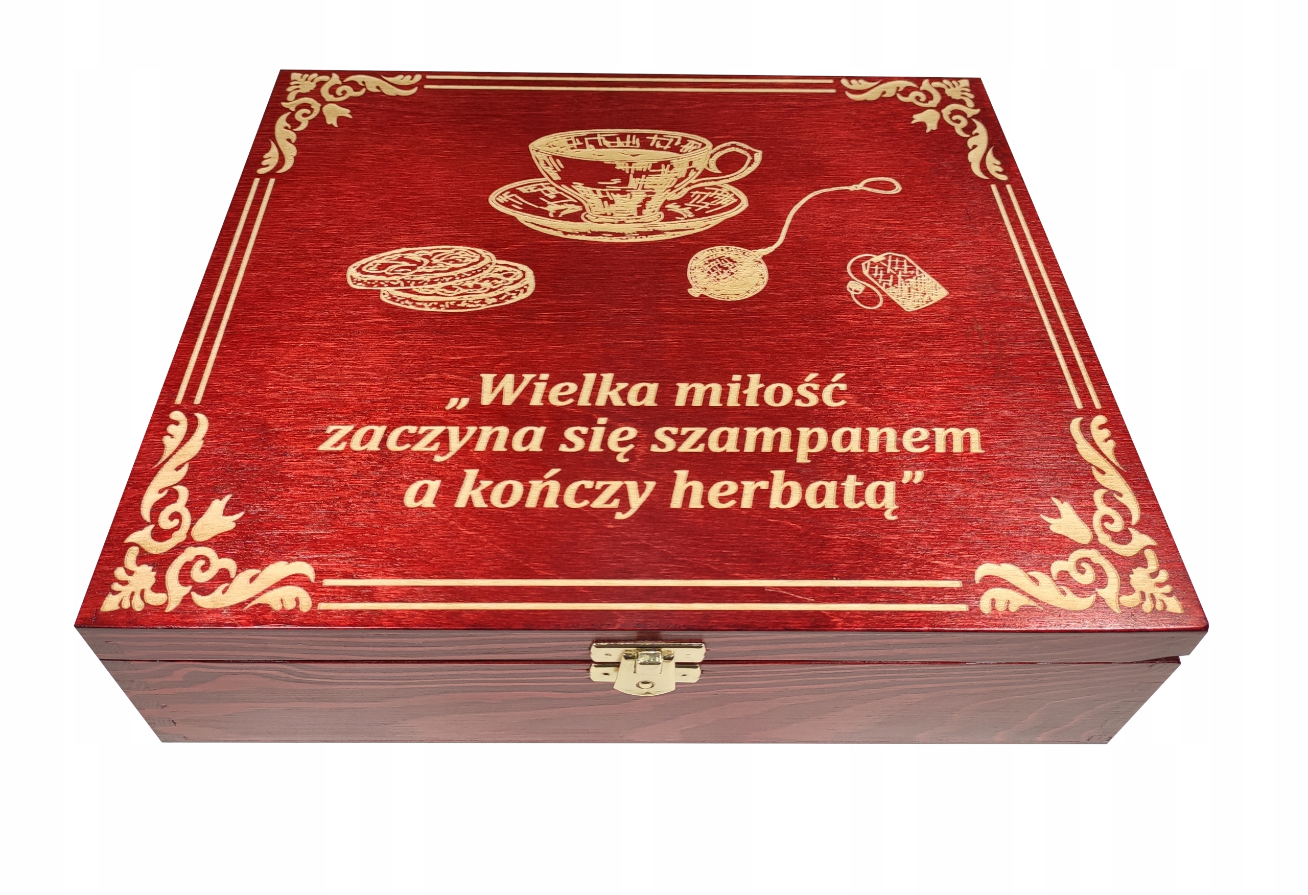 

Drewniane Pudełko Na Herbatę 12 Herbaciarka Grawer
