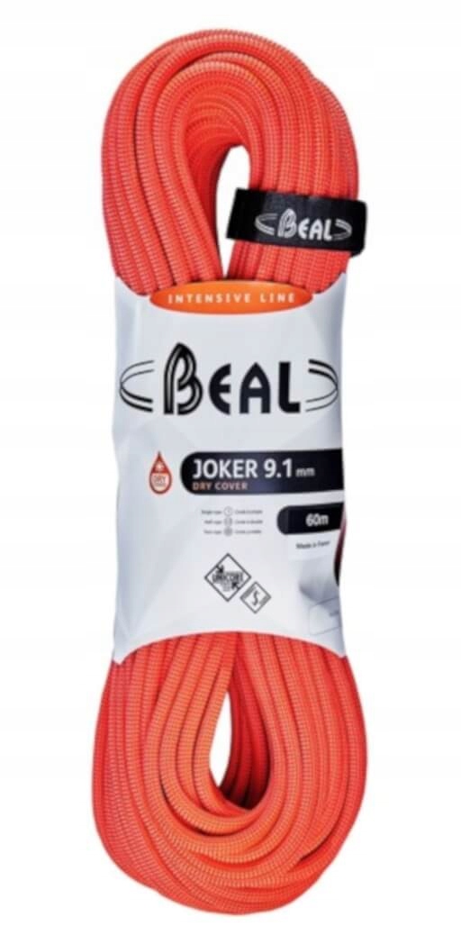 Dynamické lano Joker Unicore 9,1 mm x 60 m Dry Cover Orange Beal