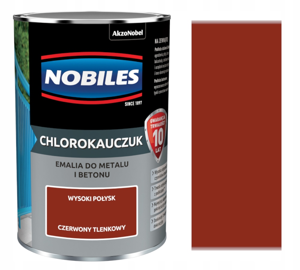 Nobiles Chlorokauczuk Emalia 5L Czerwony Tlenkowy