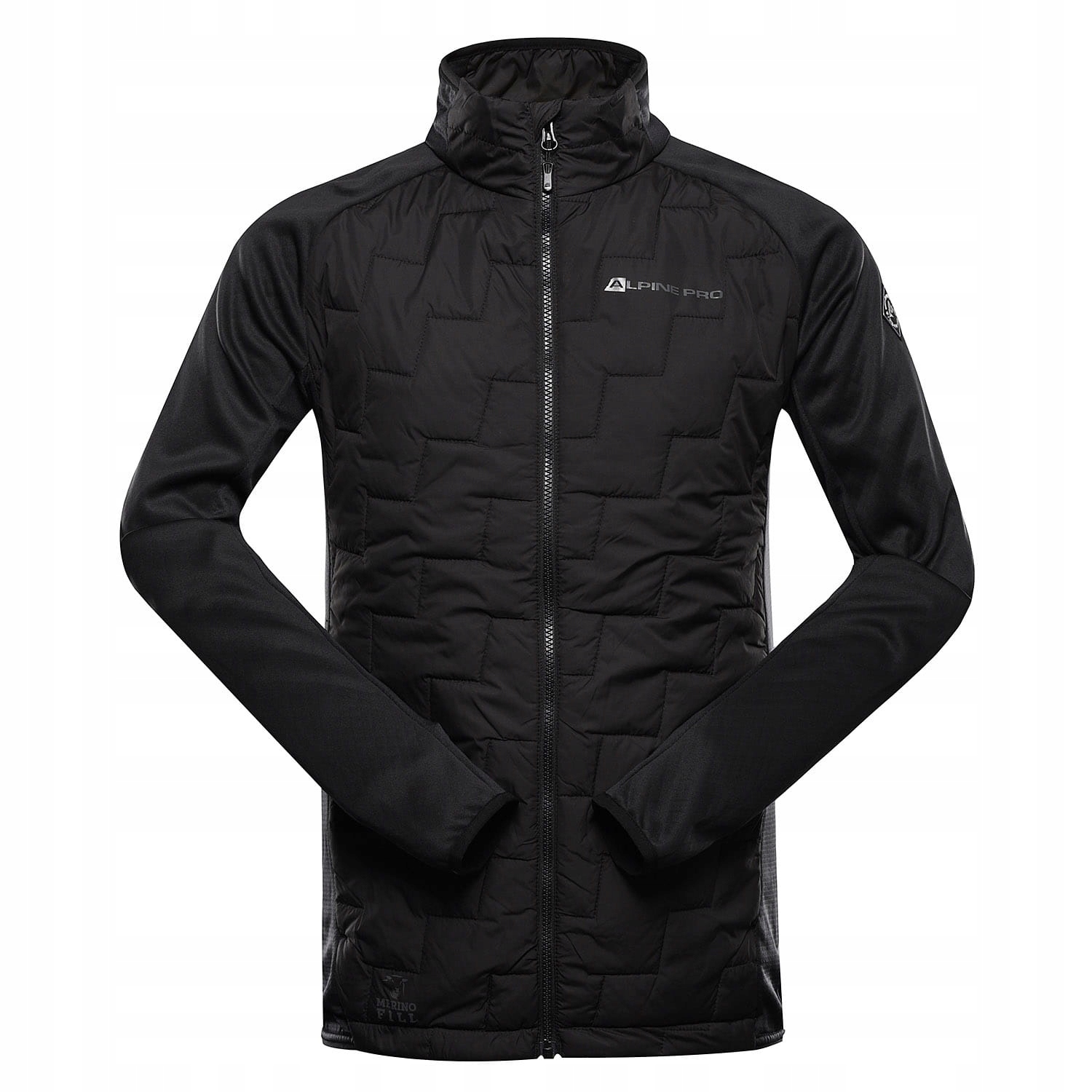 Bluza męska sportowa z wełną merino Alpine Pro Jorw k.czarny r.2XL