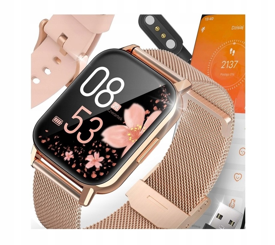 Smartwatch damski G91 stylowy zegarek z funkcjami sportowymi i zdrowotnymi