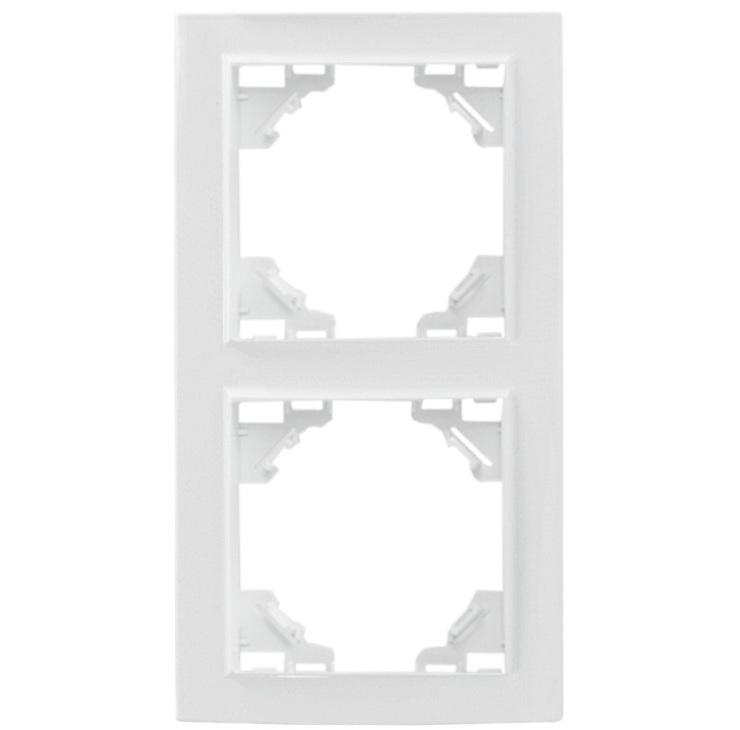 QUADRA RAMKA PODWÓJNA PLASTIKOWA BIAŁA WŁĄCZNIK 2