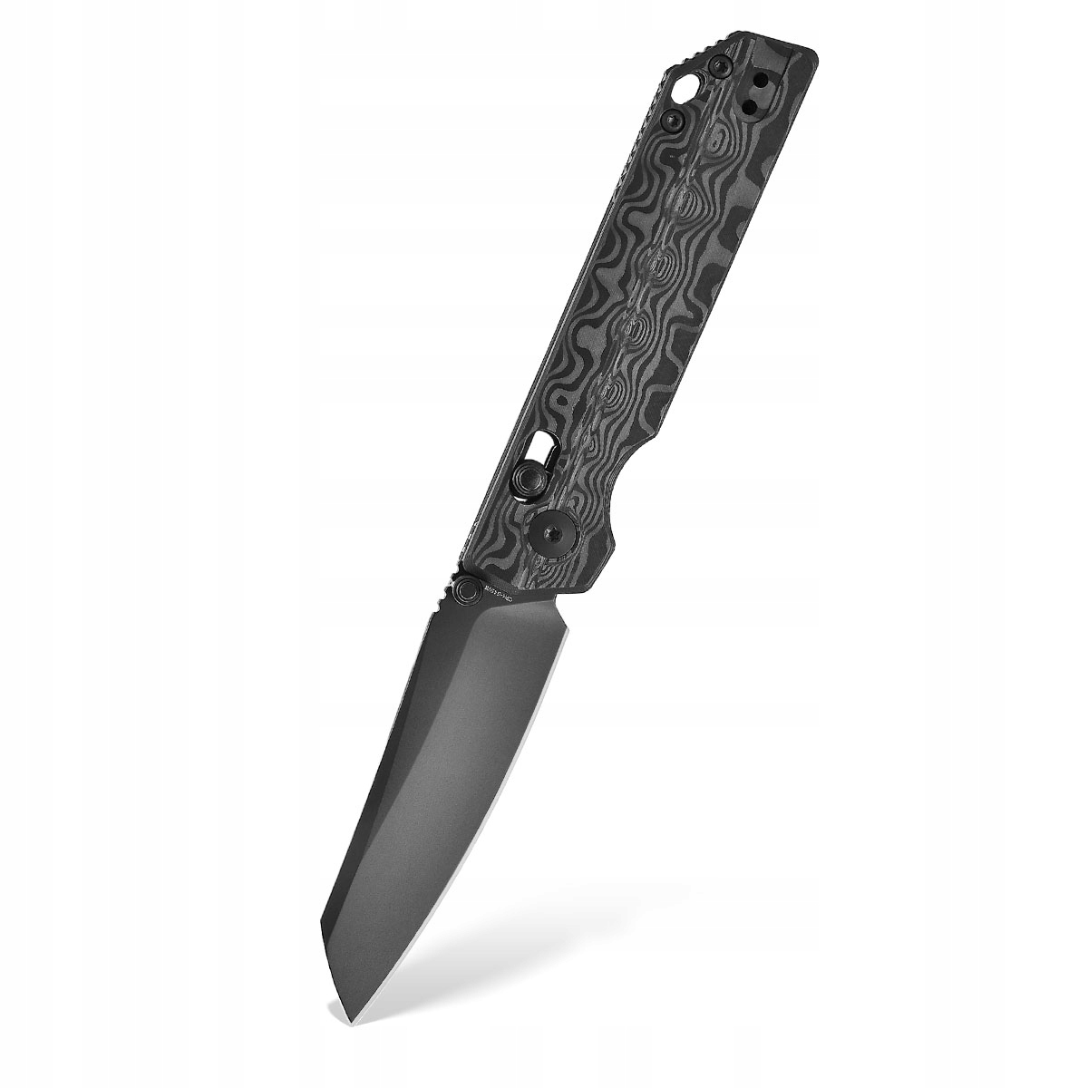 Nůž skládací Oknife Xen DLC CPM-S45VN Damascus Carbon Thumb Stud Rail Lock