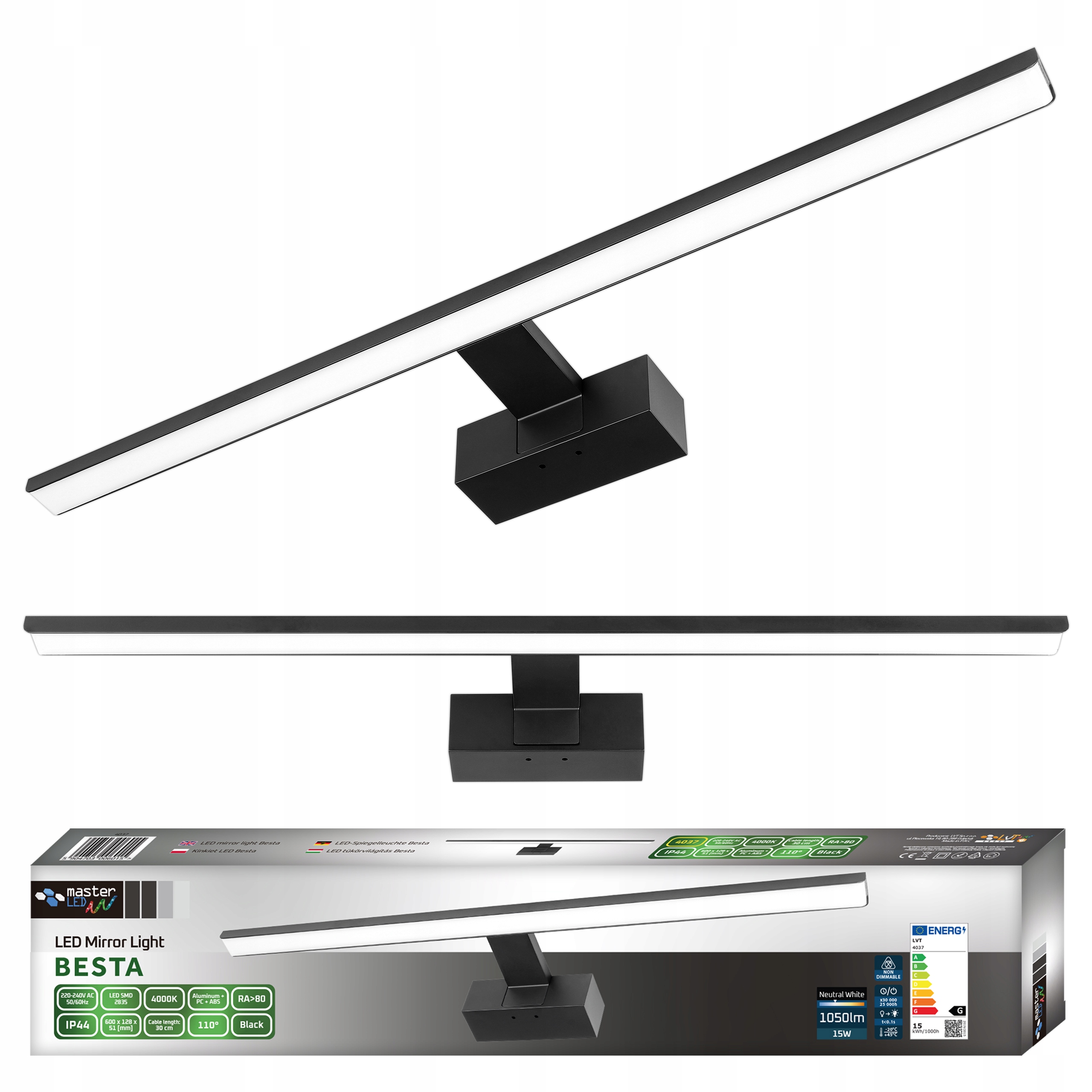 Kinkiet Led łazienkowy Lampa nad lustro 15W 60cm