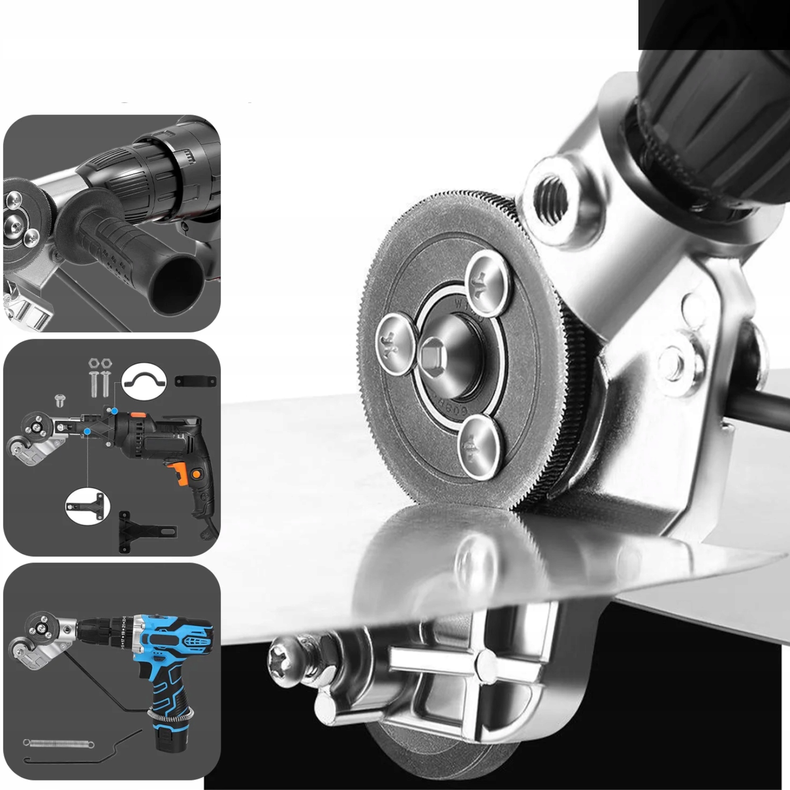 ADAPTER DO CIĘCIA BLACHY NA WIERTARKĘ WKRĘTARKĘ UNIWERSALNE NOŻYCE DO BLACH EAN (GTIN) 6931054715029