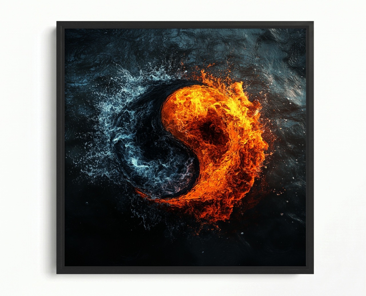 Obraz Rama American Box Yin Yang Oheň Voda Harmonie Rovnováha Zen 50x50