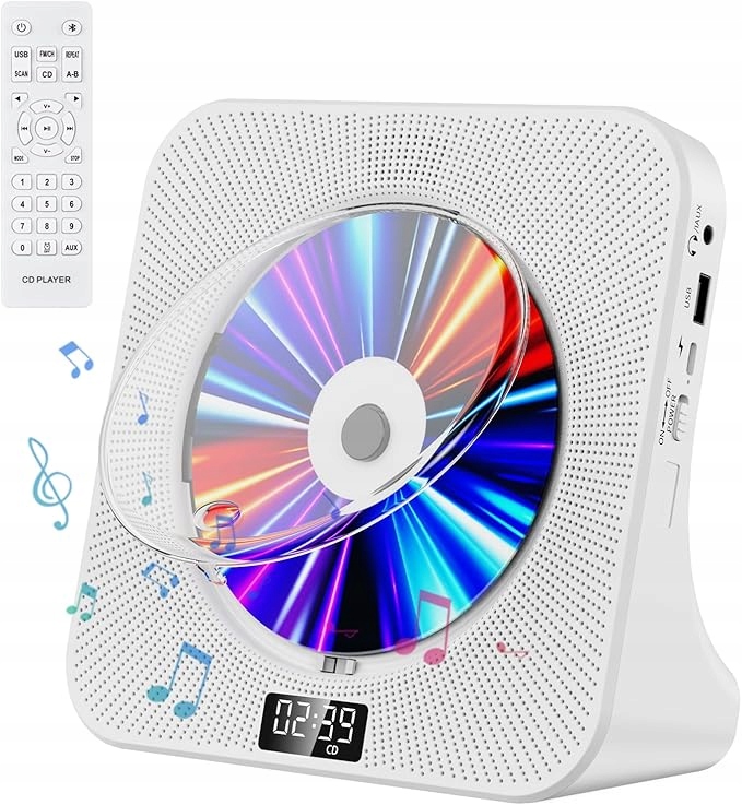 Zásuvková verze CD přehrávače s Bluetooth reproduktory Fm rádio Usb Aux