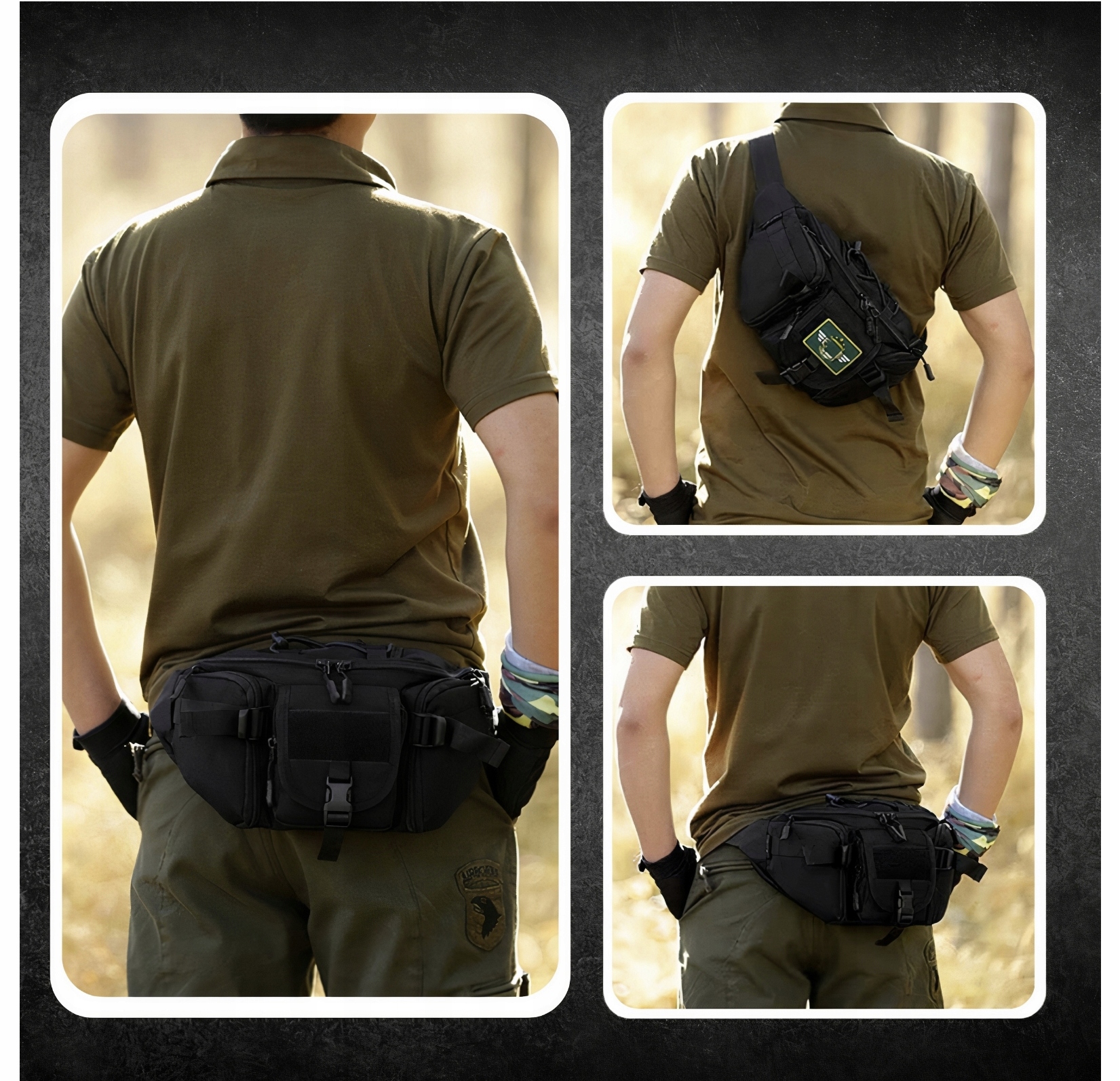 SASZETKA NERKA TAKTYCZNA WODOODPO CZARNA CY-6011 Model CY-6011