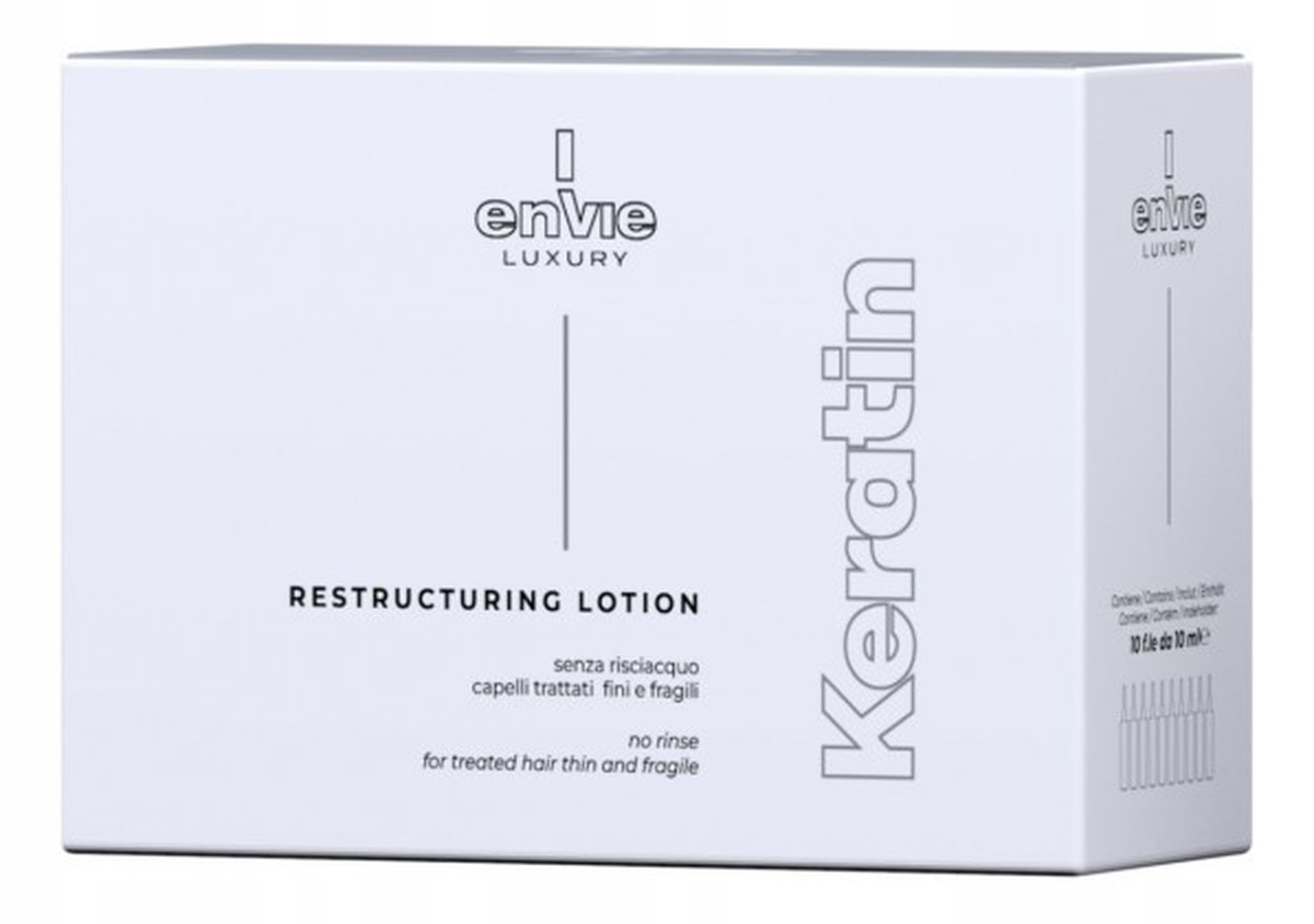 Envie Luxury Keratin Keratinové Ampulky Lotion Regenerační Vlasy 10x10ml