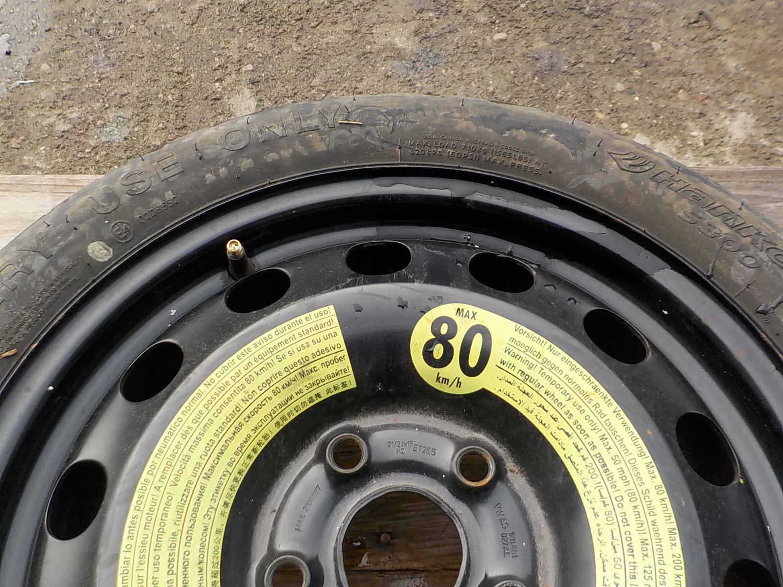 AUDI A3 III 8V roue de secours R16 5x112 1K0601027AL