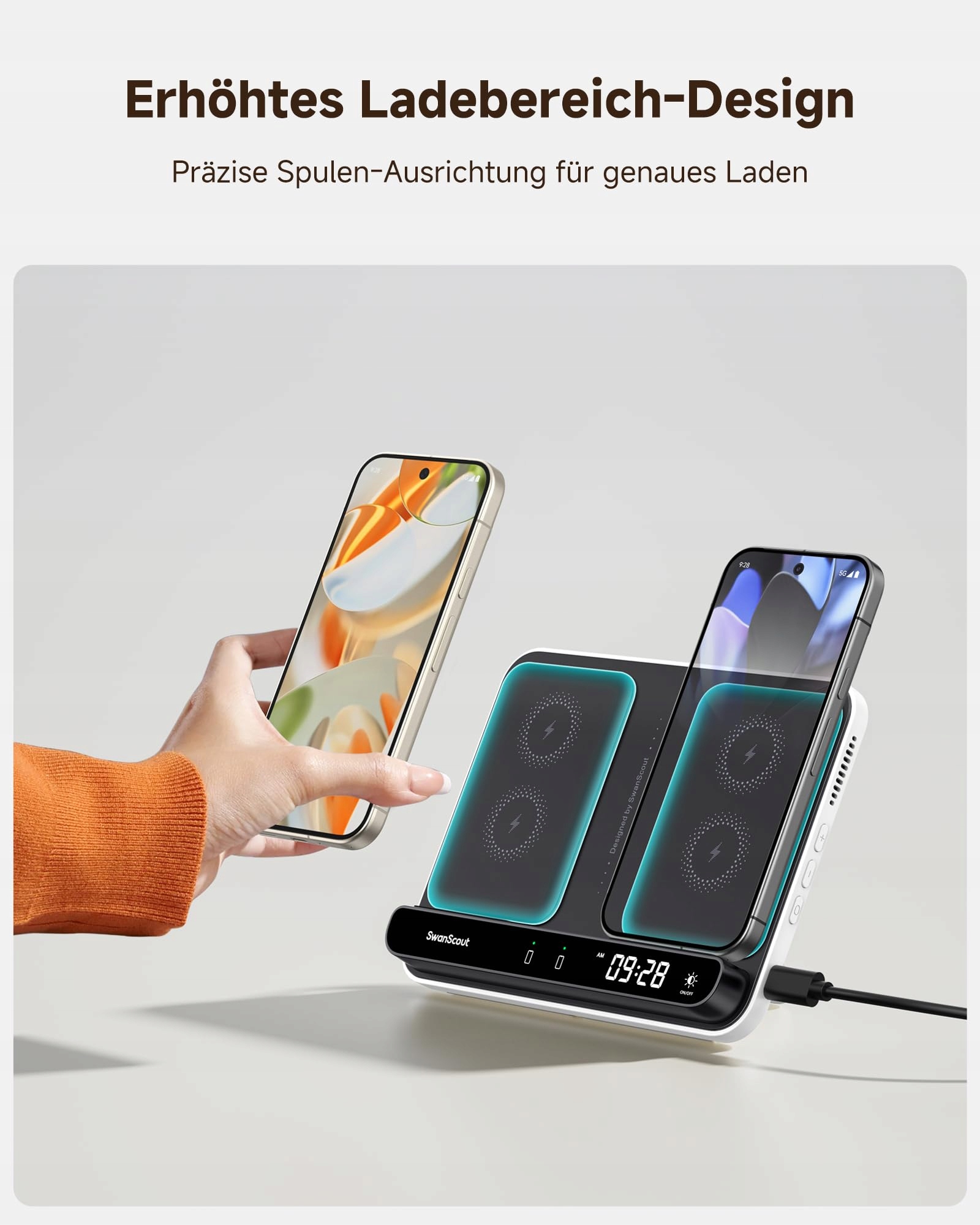 SWANSCOUT Stacja Ładowania Dla Pixel Watch 3/2 Fitbit Versa 4/3 Sense 2 — miniatura 9
