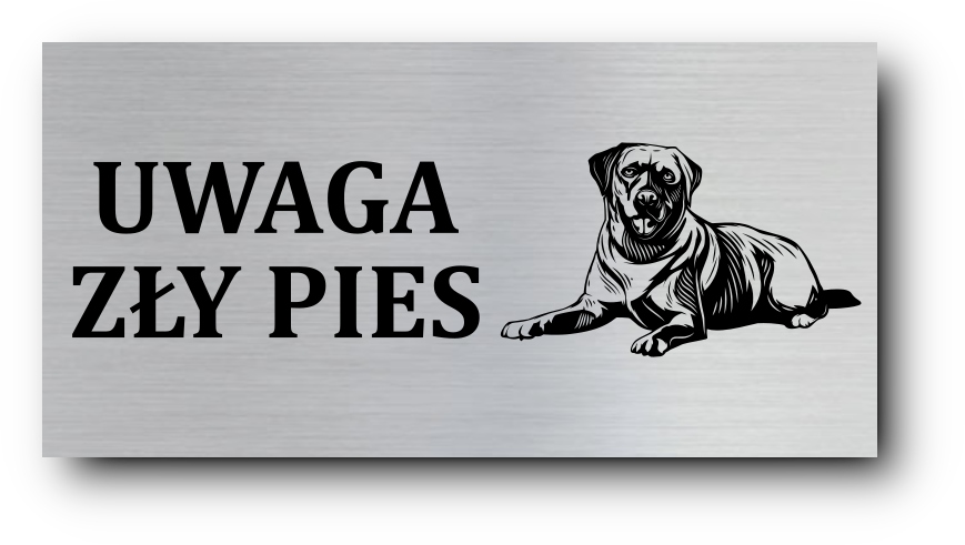Tabliczka UWAGA ZŁY PIES 20x10cm