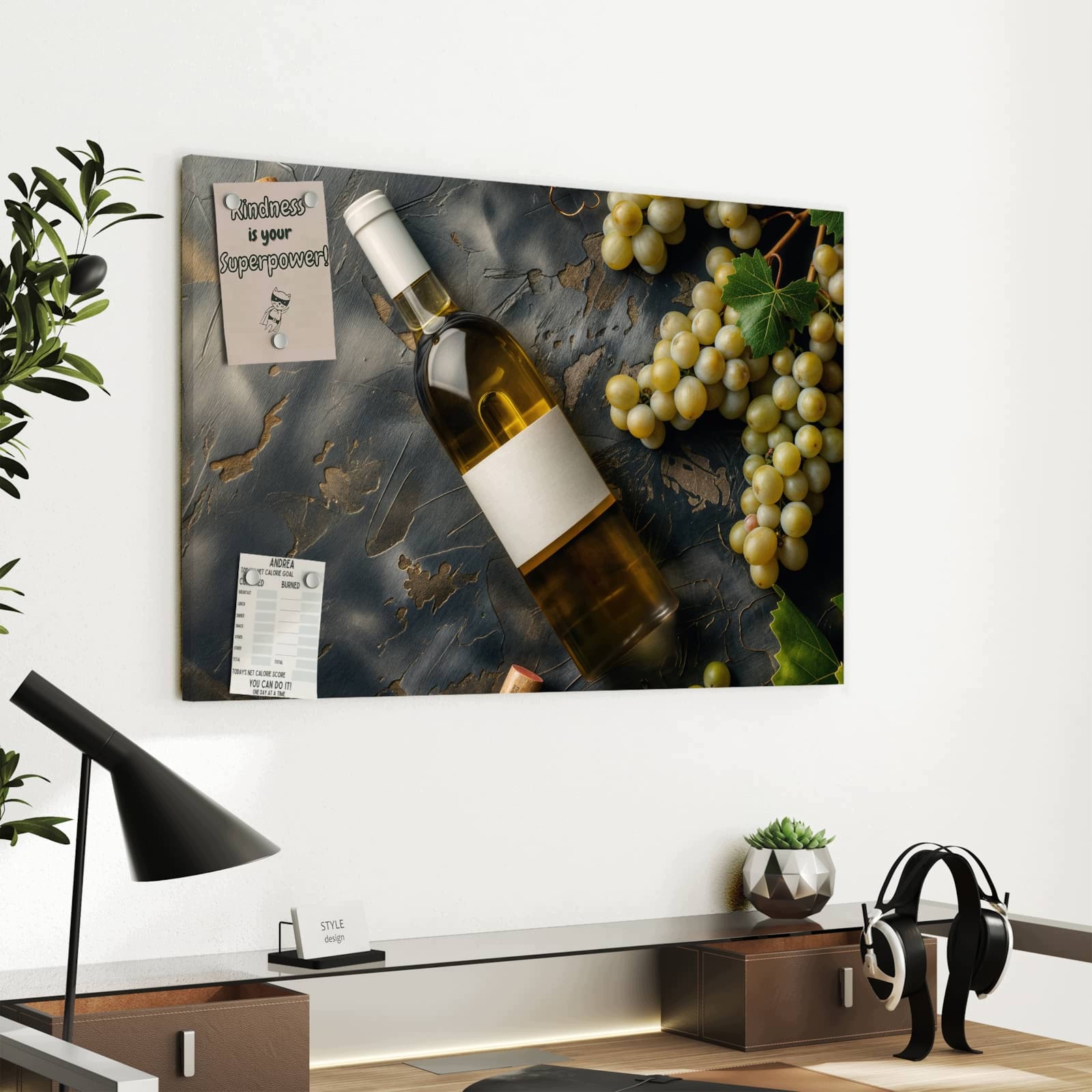 Magnetická tabule Hrozny Víno 60 × 40 cm