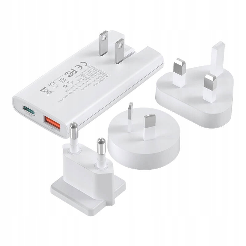 Ładowarka sieciowa Choetech PD6011 65 W GaN Ultra Usb- C Usb- A biała