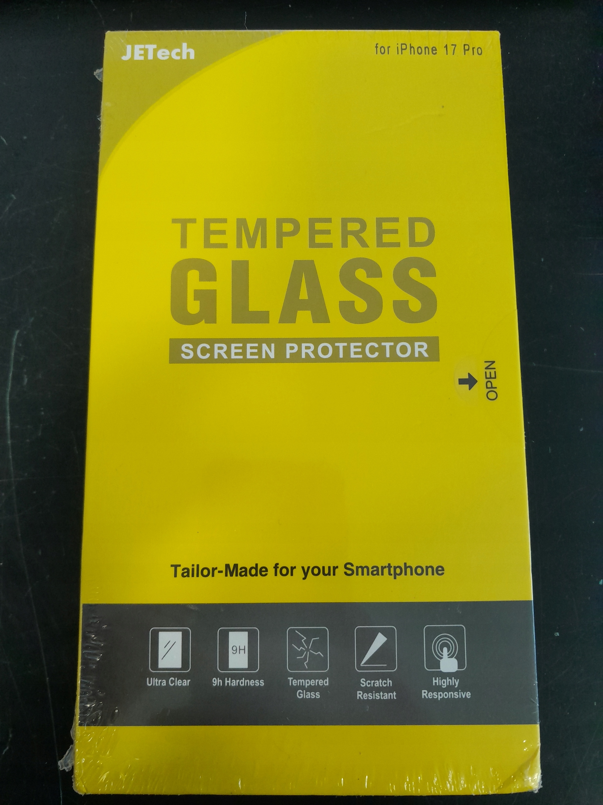JETech Tempered Glass Screen Protector dla iPhone 17 Pro 3 sztuki