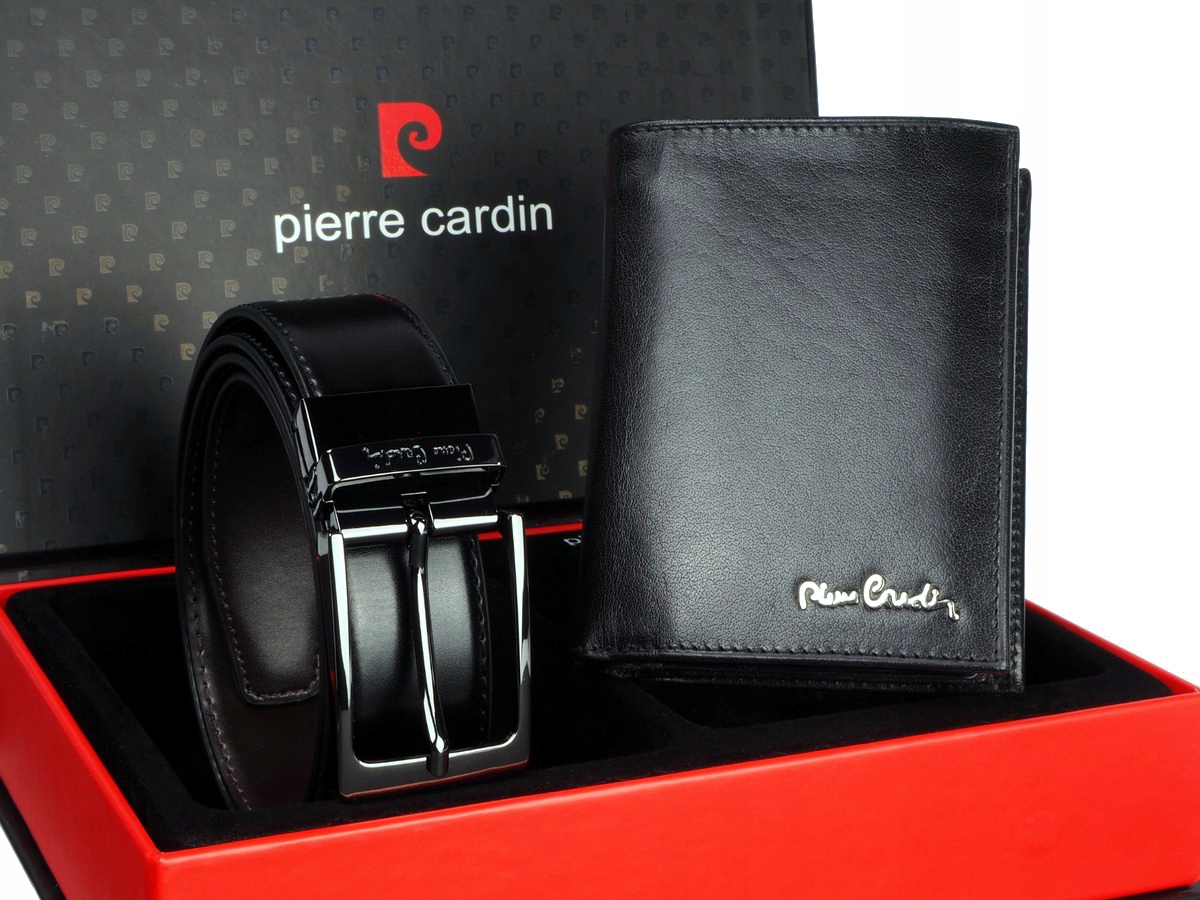

Pierre Cardin Skórzany Portfel Pasek Męski Zestaw