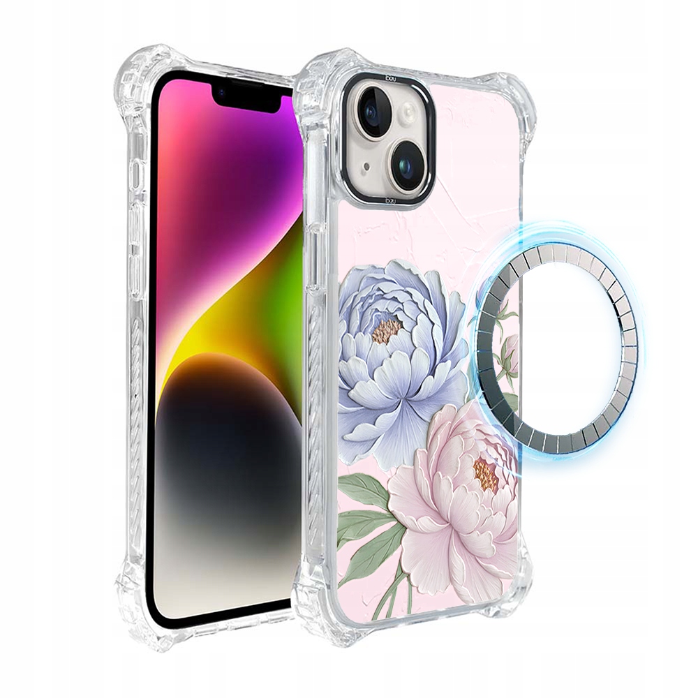 Pouzdro pro iPhone 14 Ibizu DropGuard Ultra s MagSafe, pivoňkově růžové