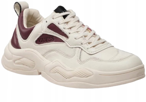 Pánské sportovní tenisky Guess Bassano bílá přírodní kůže 45 Eu