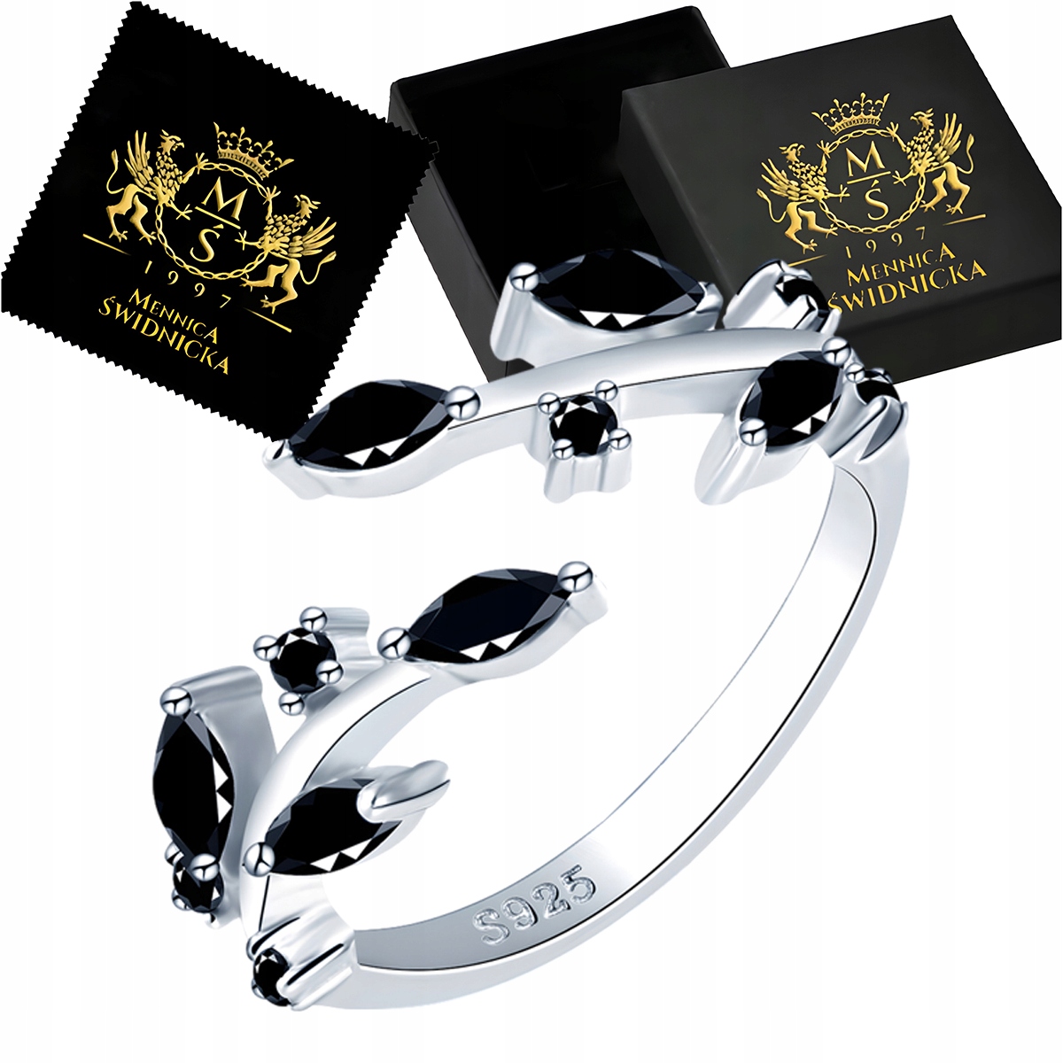 Prstýnek ryzost 925 s nastavitelnými zirkony, univerzální velikost