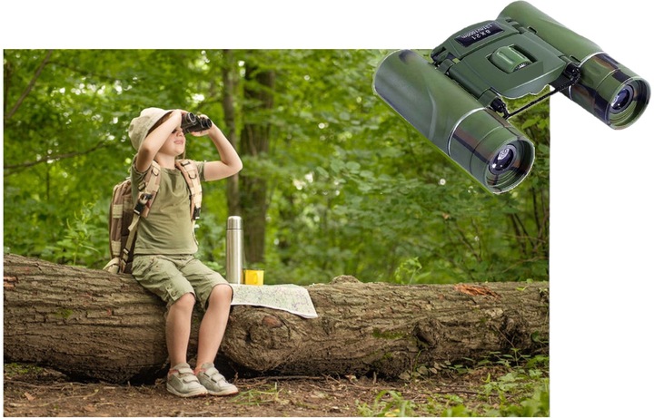 LORNETKA 8X21 DZIEŃ NOC SZKLANA OPTYKA DLA DZIECI LORNETKA JUNIO Model COMPACT GREEN MORO