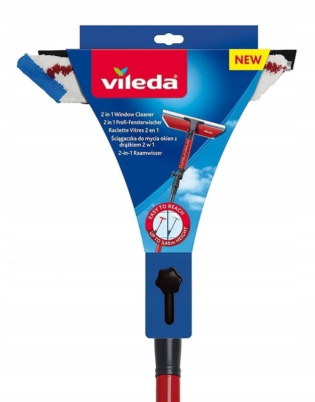Čistič oken a zrcadel, stahovák s teleskopickou tyčí, myčka Vileda