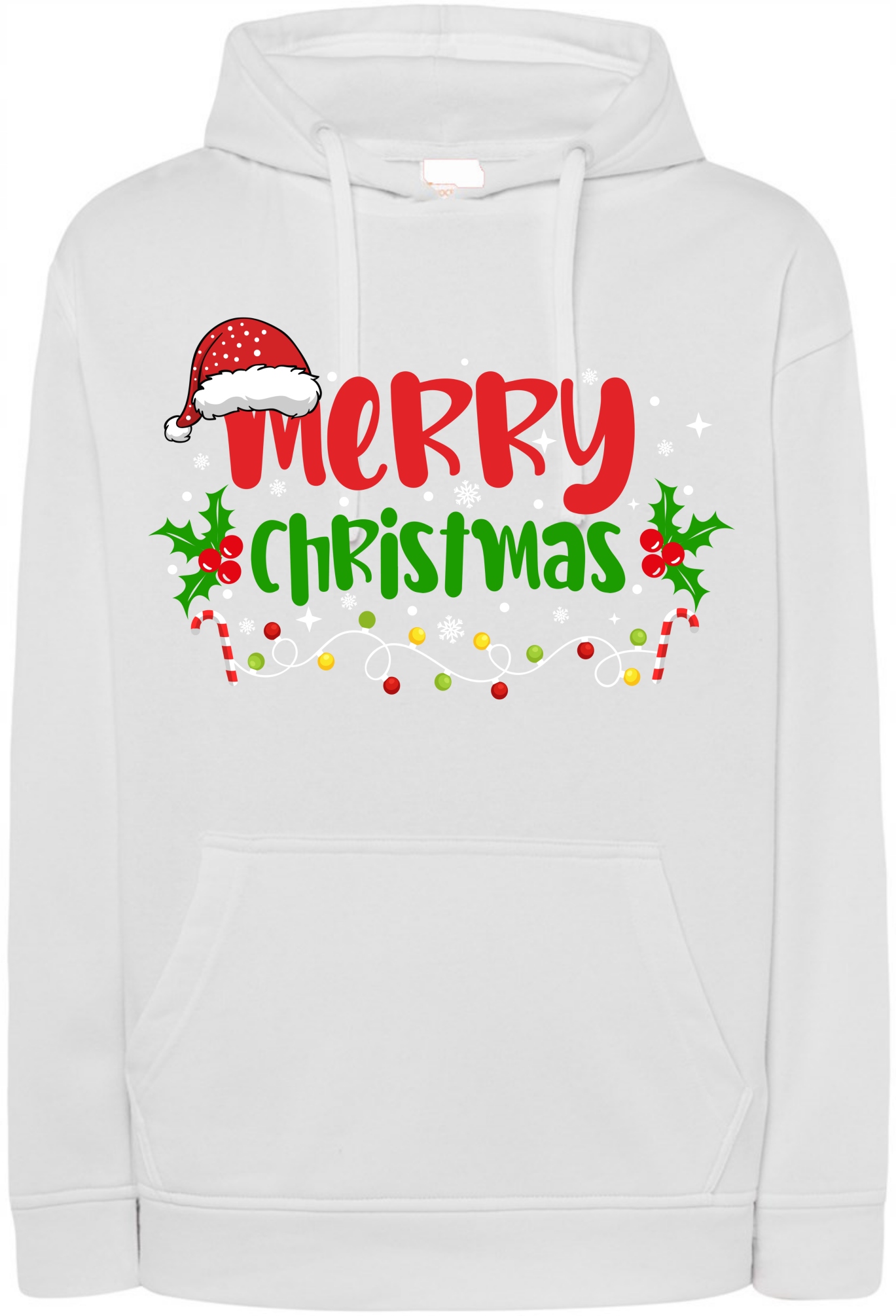 Mikina s kapucí vánočním potiskem, Veselý vánoční Dárek vel. 3XL