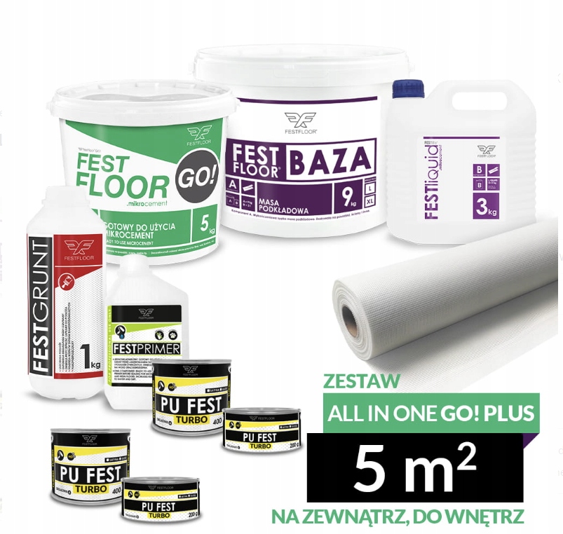 Mikrocement All In One Go! Plus – sada na 5M² – Pf Turbo na 2 vrstvy