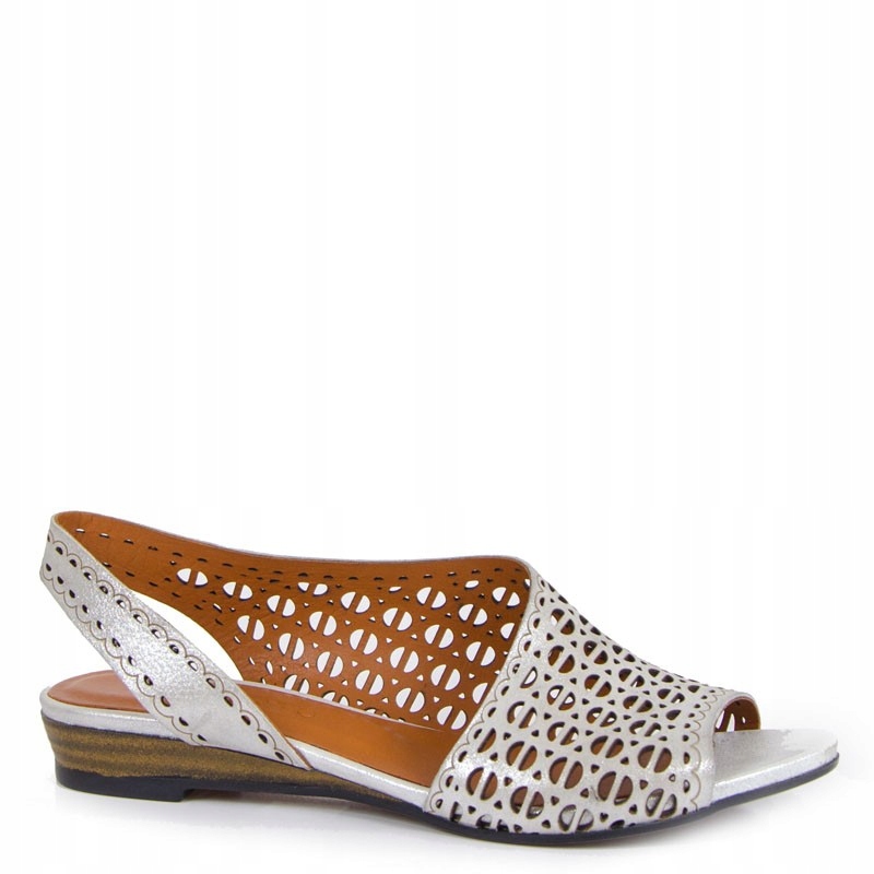 Boccato 167.513 Stříbrné Ažurové Kožené Sandály 38