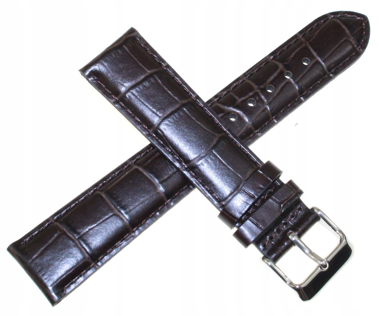 Originální Hnědý Kožený Řemínek Pro Hodinky Casio MTP-1383 20 mm Krokodýl