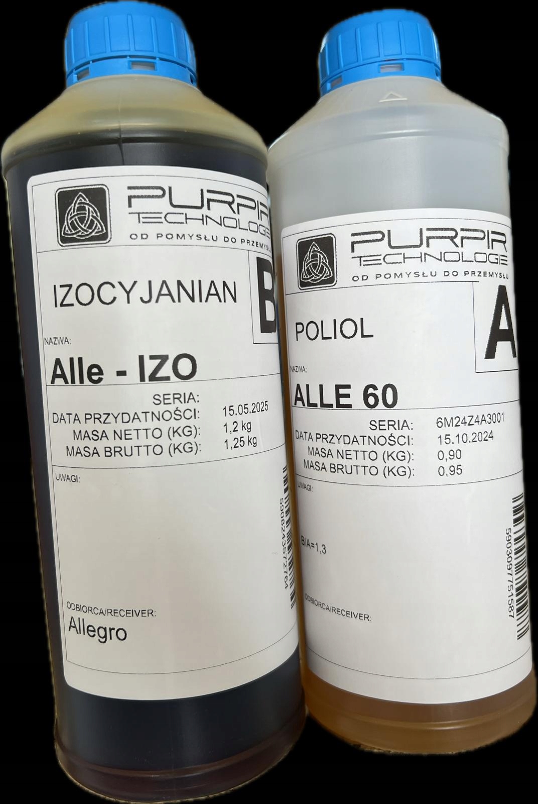 Polyuretanová pěna o hustotě 60kg/m3 tekutá, Pur pěna, systém A+b