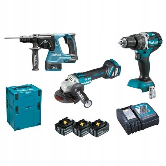 Makita DLX3119TJ aku sada DHP484+DGA513+DHR243, Lxt 18V/3*5Ah