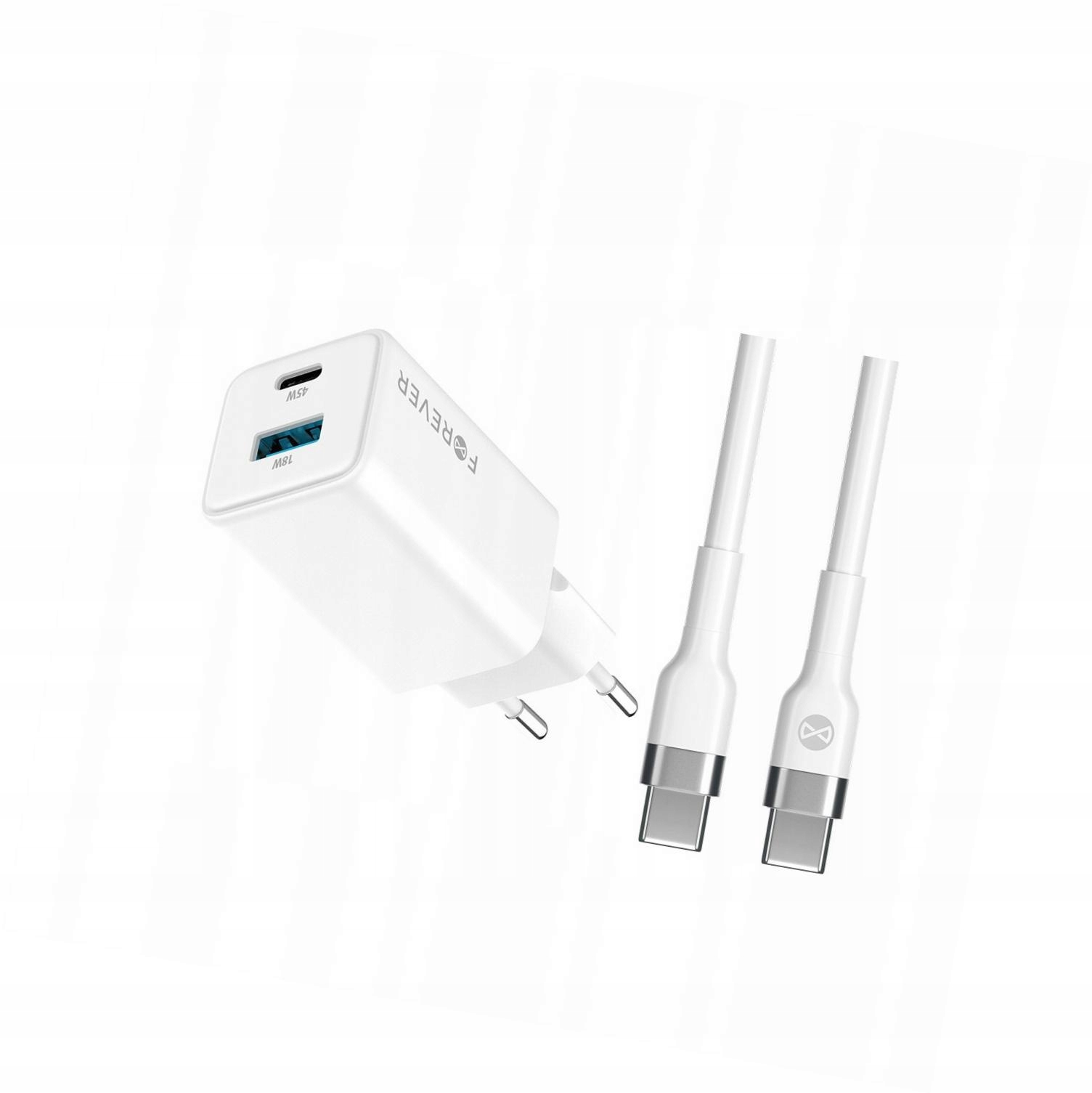 Szybka ładowarka GaN 45W 2 wejścia Usb i Usb-c z kablem do OnePlus 8