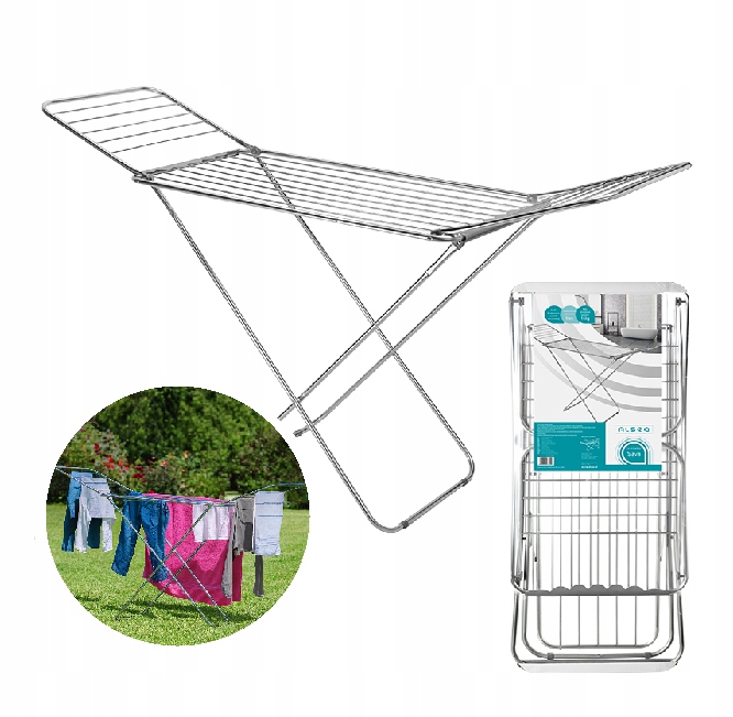 Levně Sušák Na Prádlo Nerezová Sava 18 m Stříbrná Barva Velká Trvanlivá Odolná