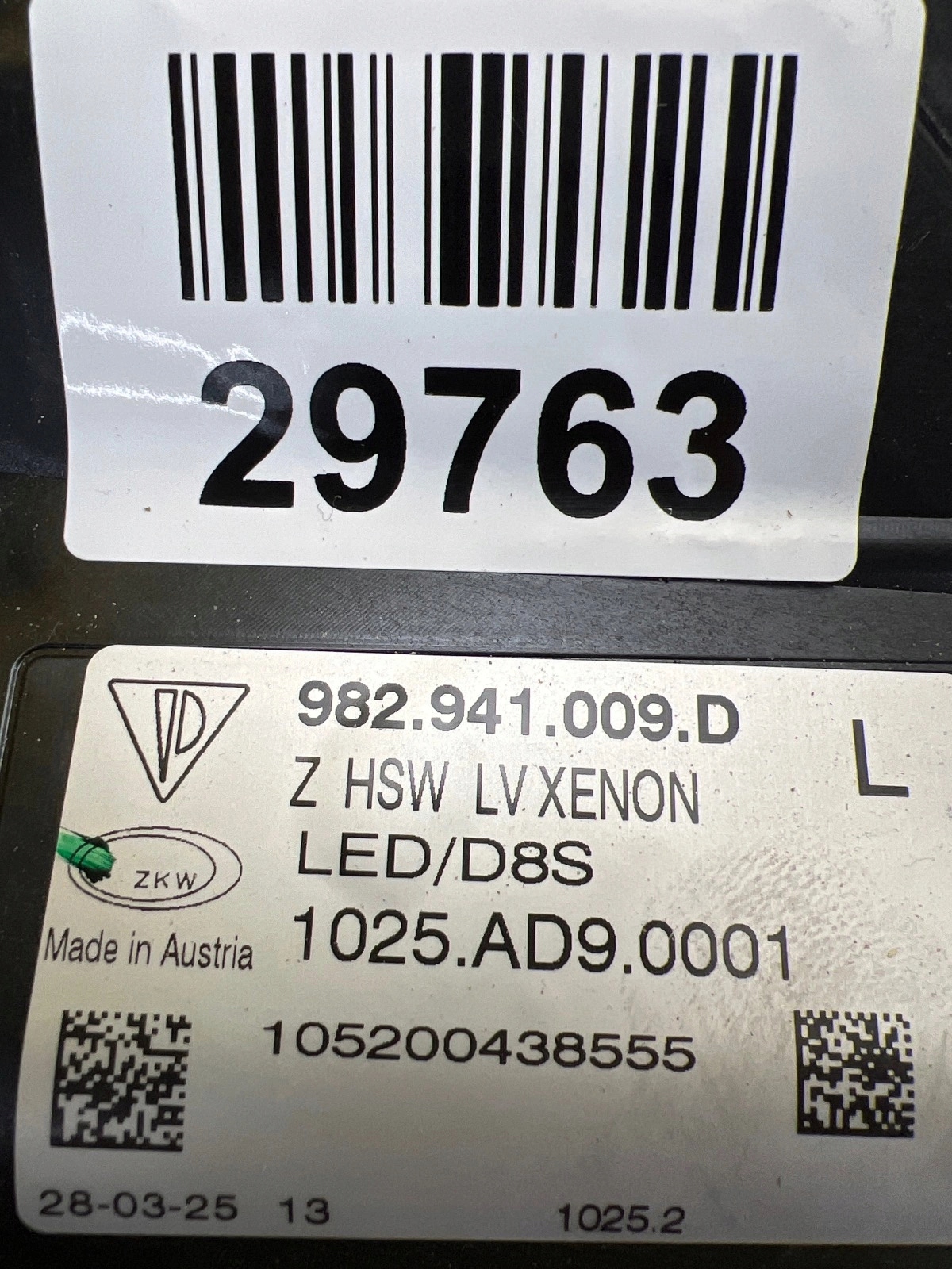 light left Porsche 718 Boxster Cayman 982 Bi-Xenon 982941009D