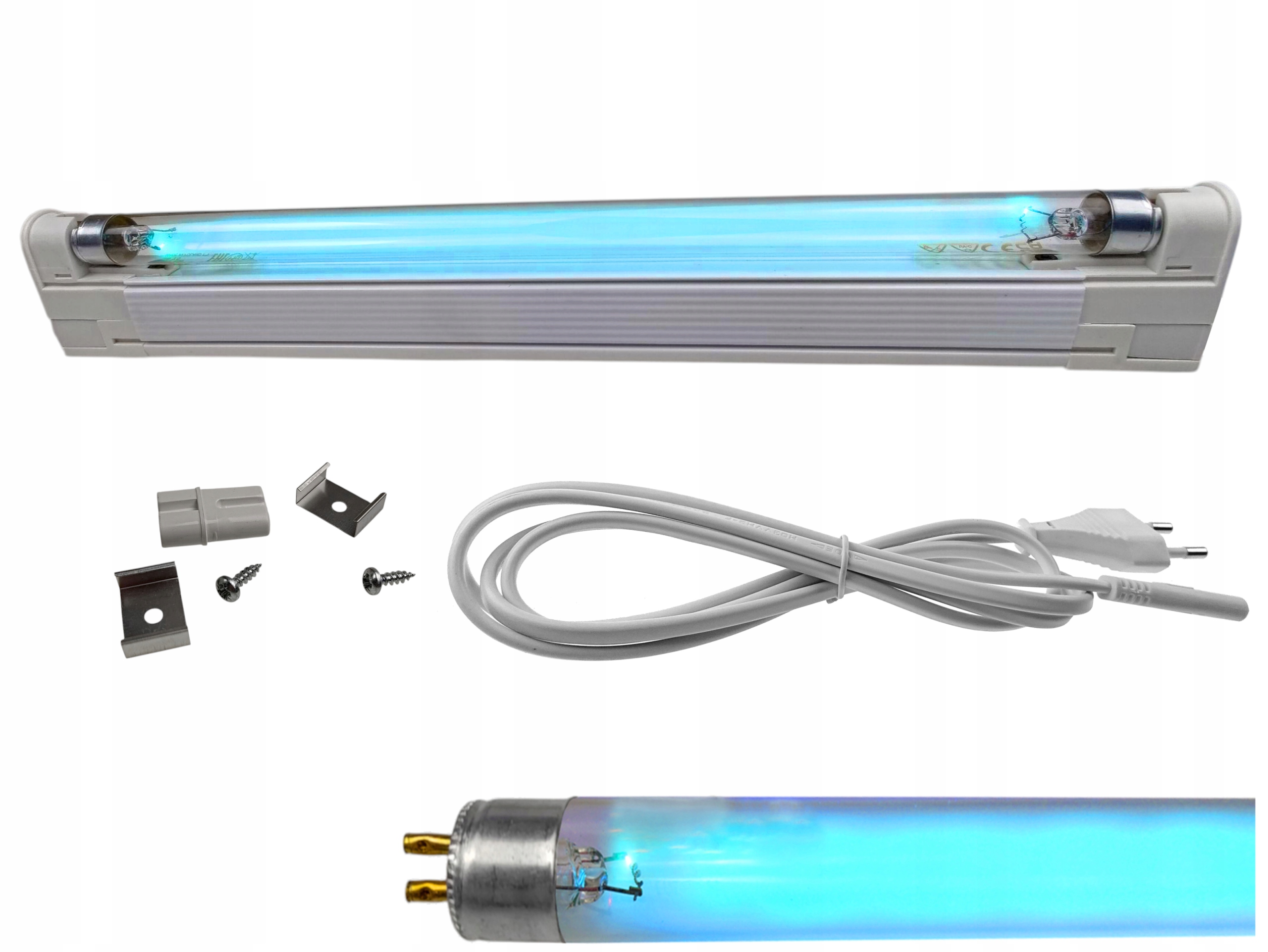 Lampa na wirusy bakterie odkażająca do dezynfekcji 8W Grypa Covid Rsv Uvc