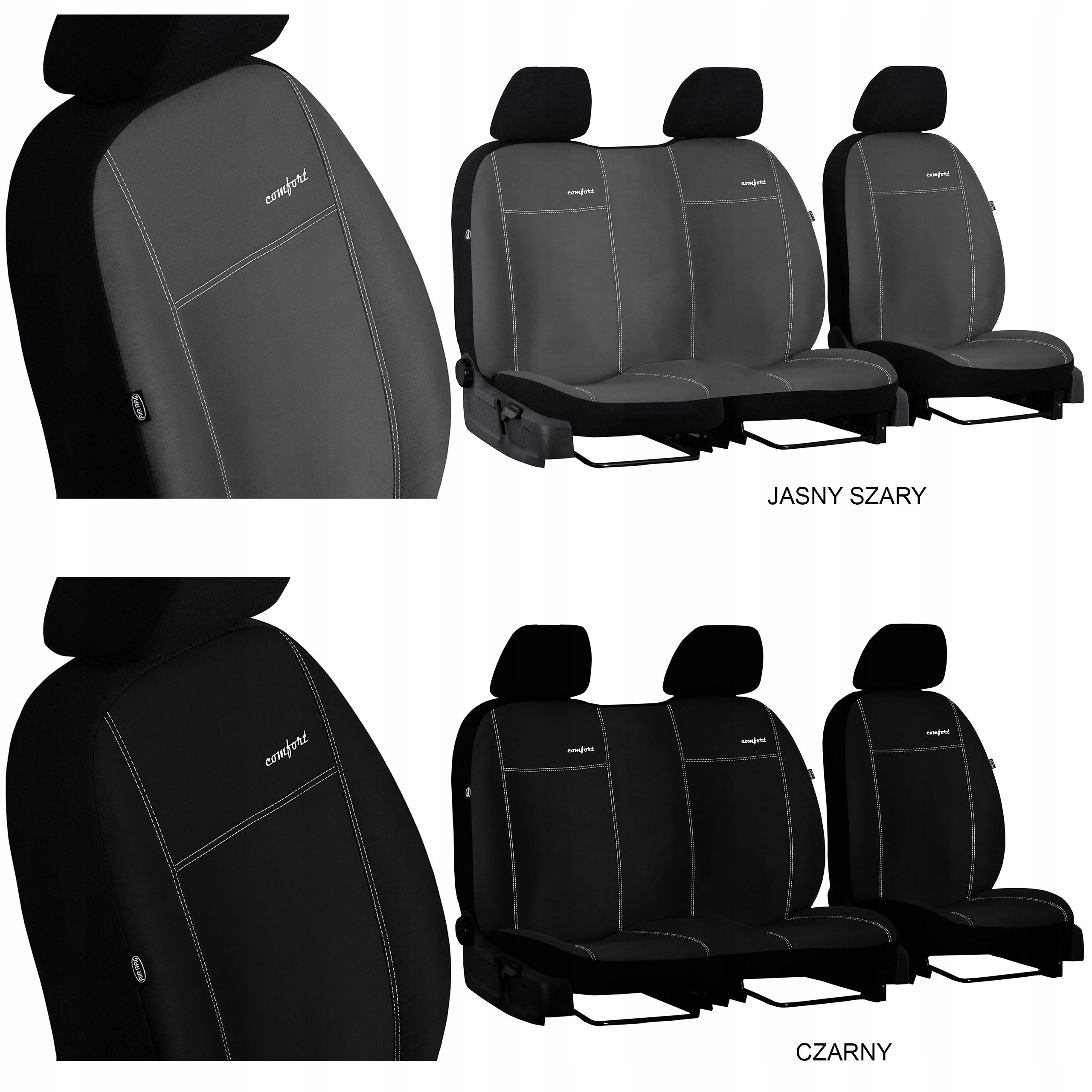 POKROWCE MIAROWE ALICANTE IVECO DAILY 6 FL 2+1 Materiał zamsz sztuczny