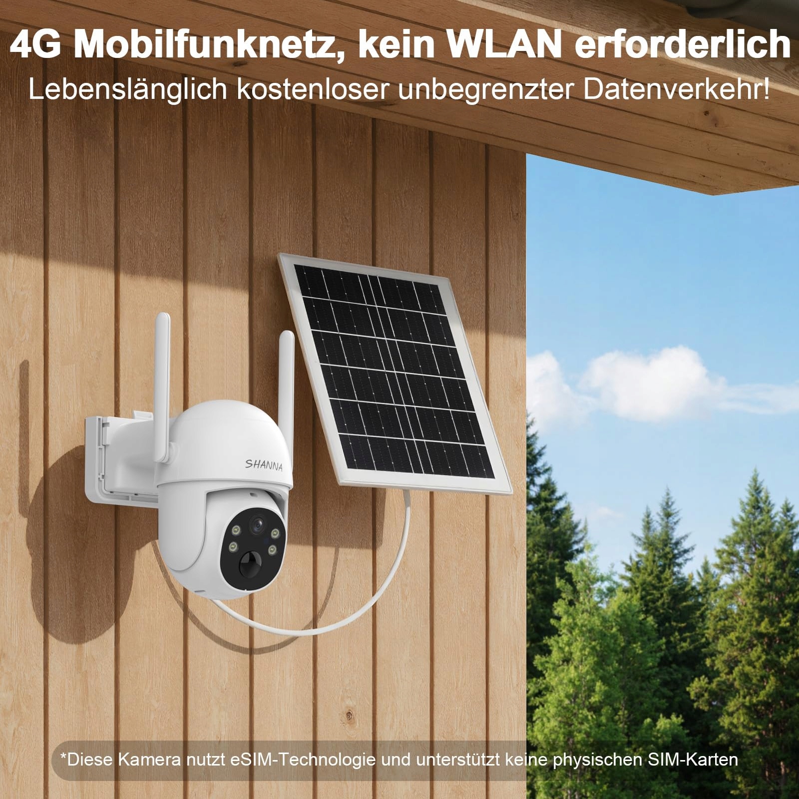 4G LTE Kamera Z eSIM 2K Bez WiFi 7800mAh Nocna Wizja Solar IP66 Audio — miniatura 2
