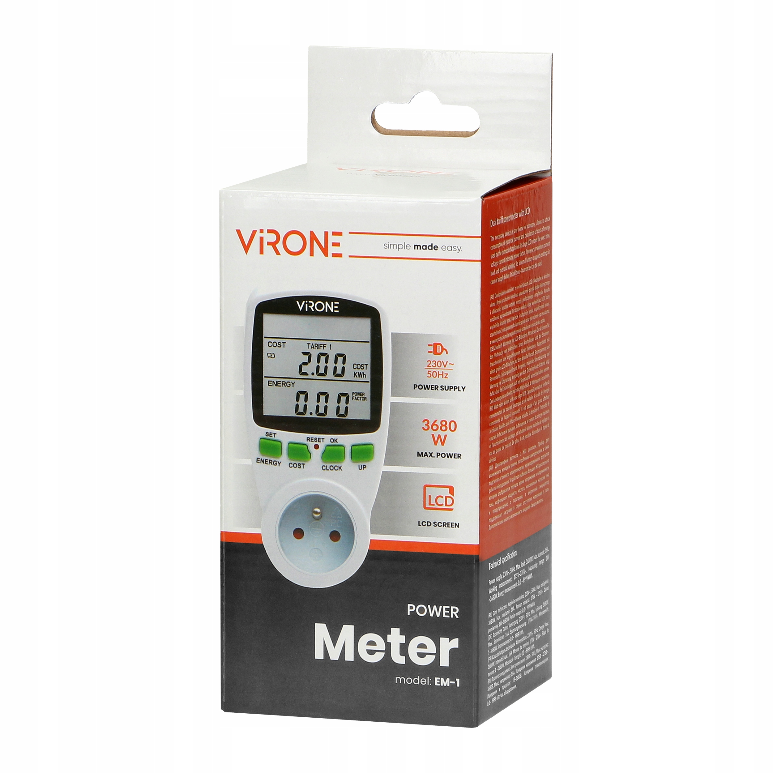 2w1 WATOMIERZ + PROGRAMATOR ZESTAW PROMOCYJNY ORNO Model VIRONE EM-1