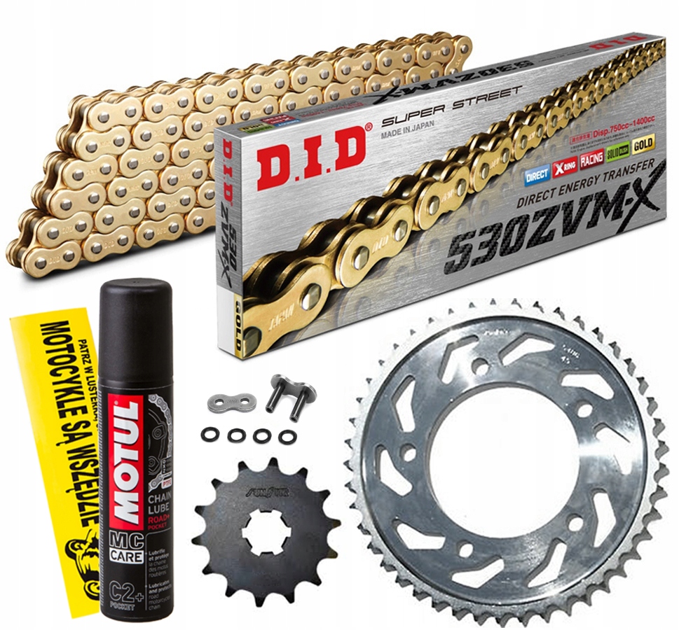 

Napęd Zestaw DID Suzuki Sv 1000 S 03-07 Złoty