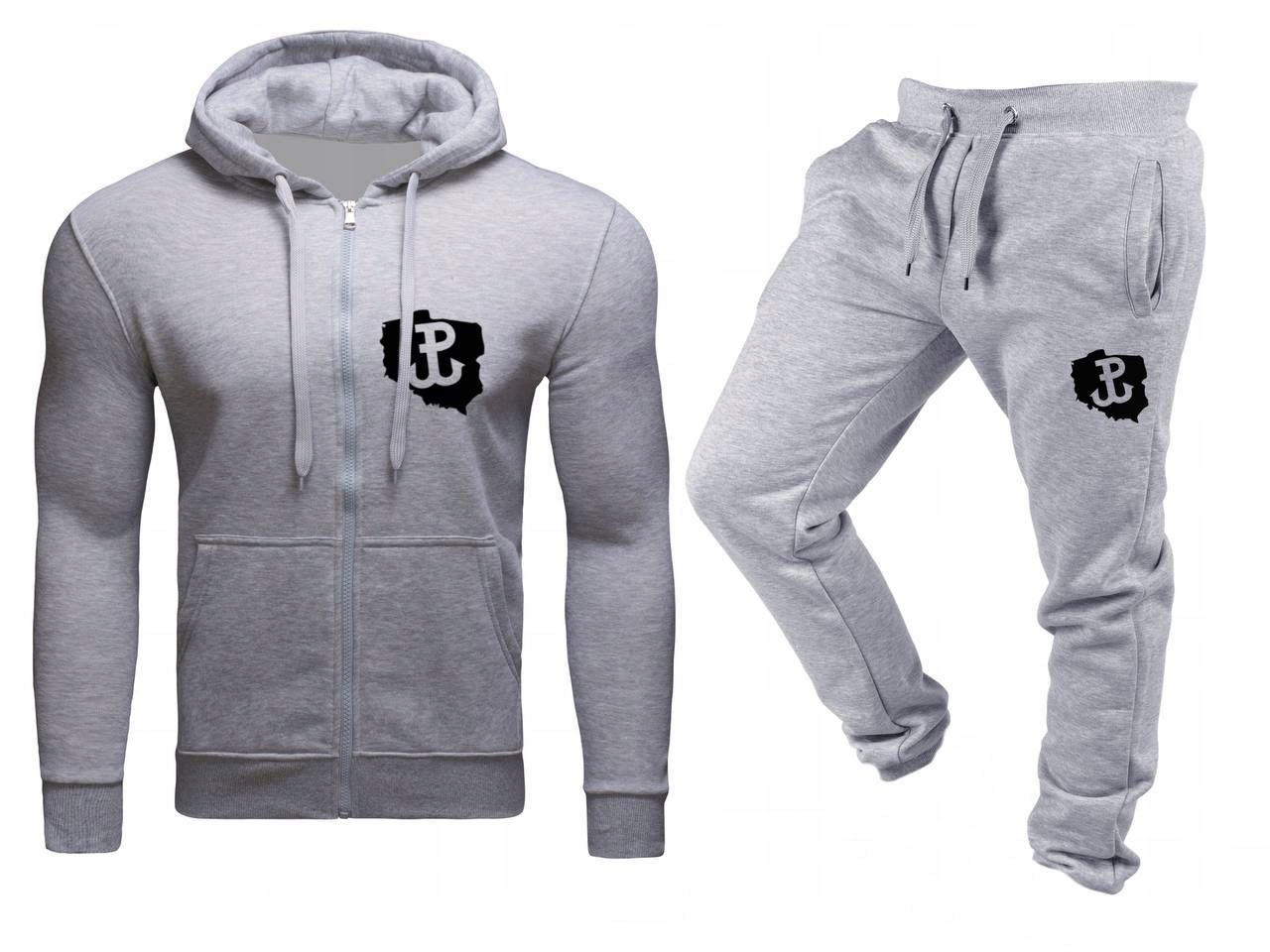 Tepláková Souprava Teplákovka Polsko Bojující Pánská Rozepínací Šedá M