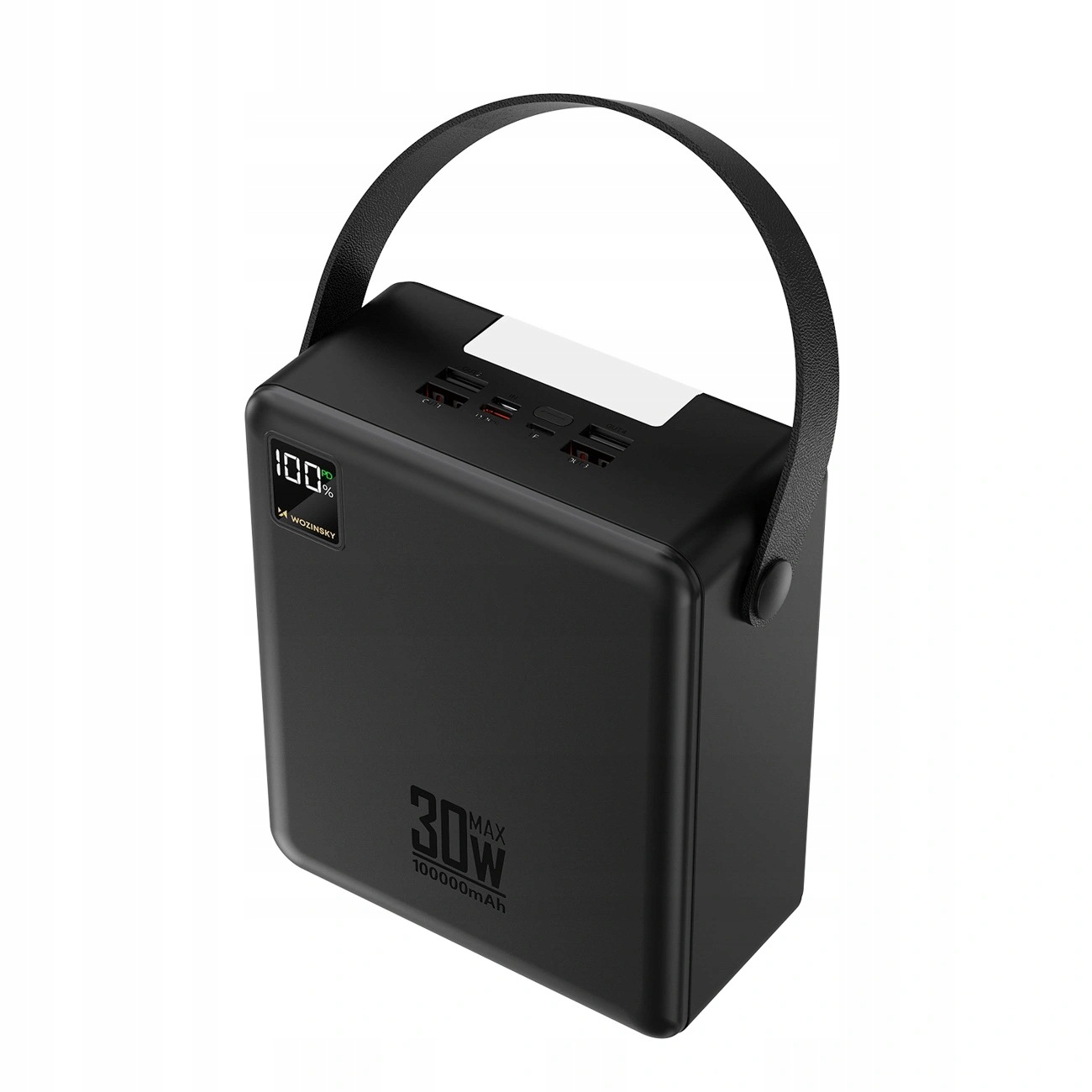 Powerbanka Wozinsky W8-B 100000mAh 30W 2xUSB-A a 2xUSB-C s svítilnou černá