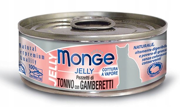 Levně 8 x Monge Jelly Tuňák s krevetami 80 g